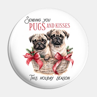 Christmas dog pug Pin