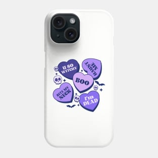 Halloween Candy Hearts Phone Case