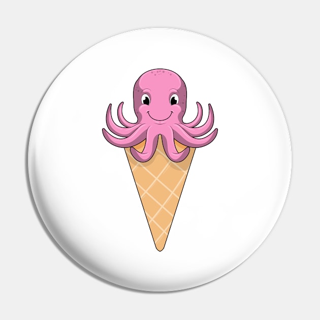 Octopus with Ice cream cone Pin by Markus Schnabel