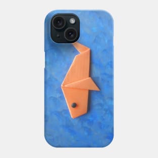 Orange origami fish Phone Case