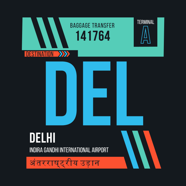 Delhi (DEL) Airport Code Baggage Tag by SLAG_Creative