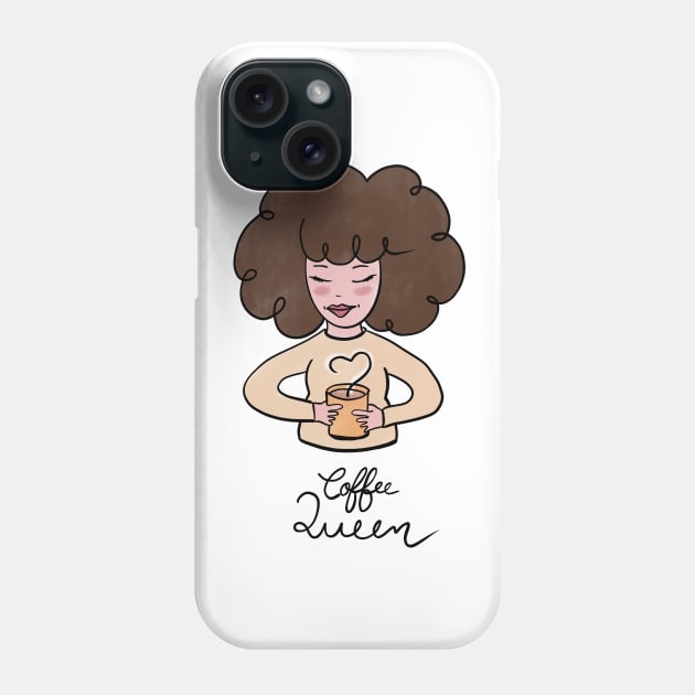 Coffee Queen Cute Coffee Dates Coffee Lover Gift for Women Perfect Gift for Caffeine Lovers Drinking Coffee Latte Macchiato Espresso Mocha Coffee Drinks Caffeinated Drinks Cafe Cappuccino Cute Coffee Lover Gift for Her Phone Case by nathalieaynie