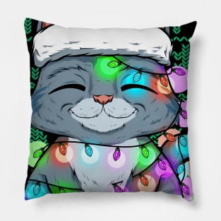 cats at christmas funny kittens cute T-Shirt Pillow