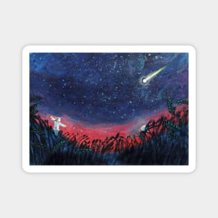 Make a Wish on a Shooting Star Illustration Magnet