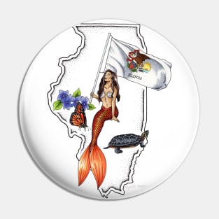 Illinois Mermaid Pin