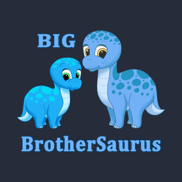 Cute Blue Brontosaurus Big Brother Dinosaur by csforest