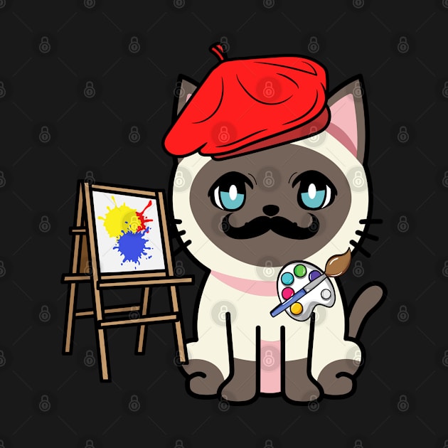 Cute Siamse cat is a painter by Pet Station