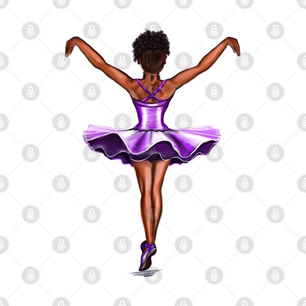 Ballet - African American ballerina 003- brown skin ballerina dancing by Artonmytee