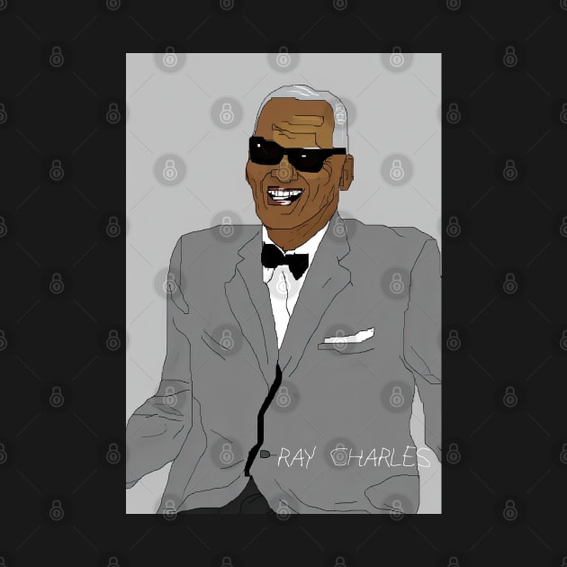 Ray Charles Drawn in MS Dos paint by obstinator