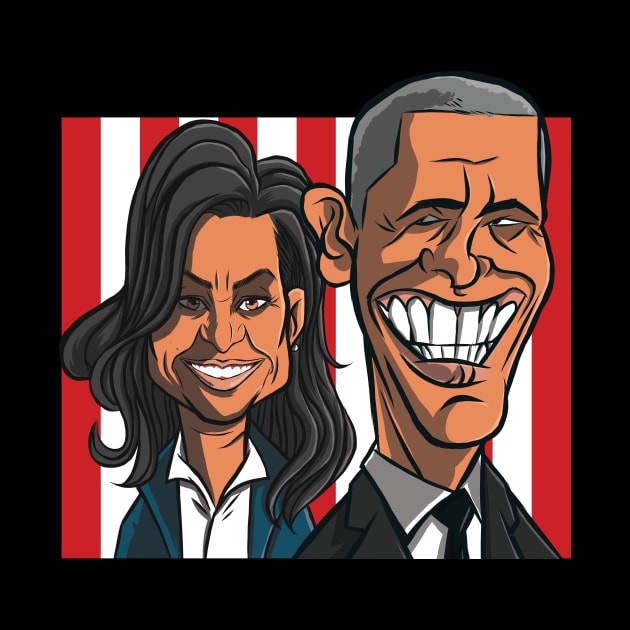 We miss Obama - cartoon design by Midoart