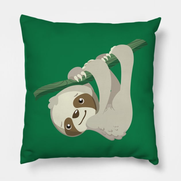 Hang In There, Baby Sloth Pillow by cartoonowl