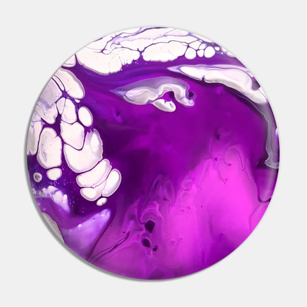 Purple/White Acrylic Pour Painting Pin by Designs_by_KC