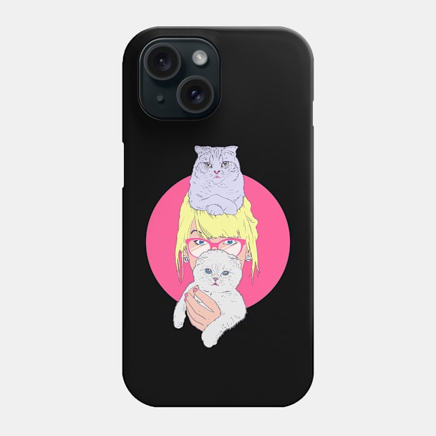 Her Cats / Kittens / Singer / Girl with Cats Phone Case by zerobriant