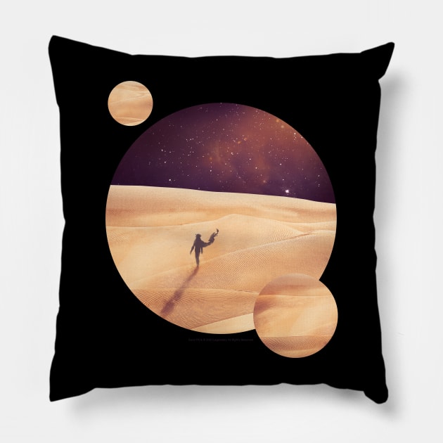 Dune, Arrakis With Two Moons, Minimalist Movie Design Pillow by Dream Artworks