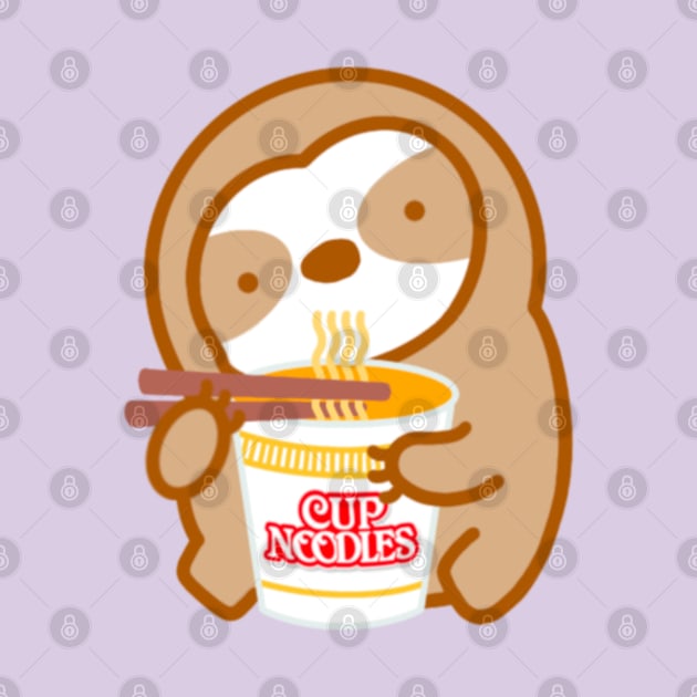 Cute Instant Ramen Noodle Soup Sloth by theslothinme