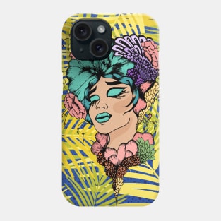 Aesthetic Summer Flower Girl | Pretty Floral Woman Art | Botanical Nature Theme | Floral Designs | Summer Gifts | Gifts for Nature Lovers Phone Case