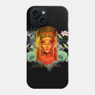 Queen Nefertiti With Lotus And Papyrus Phone Case