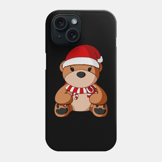 Candy Cane Teddy Bear Phone Case by Alisha Ober Designs