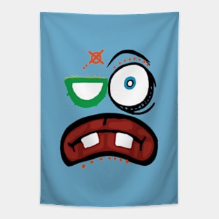 Kawaii Funny Weird Face Tapestry