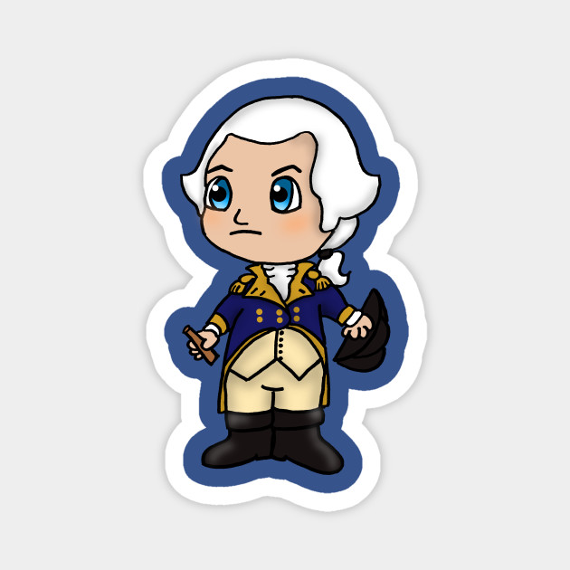 Chibi George Washington Large Design George Washington Magnet Teepublic Begin by sketching the shape of the face. chibi george washington large design