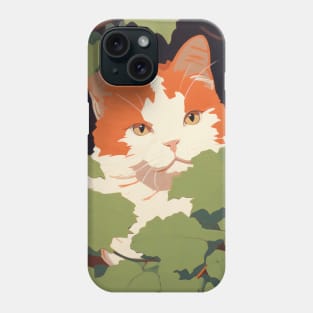 Orange Cat Peeping Painted Style Phone Case