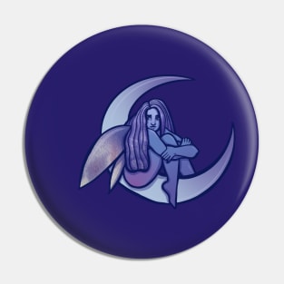 Sad Moon Fairy Pin