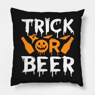 Trick or beer! - Halloween Costume design t shirt Pillow