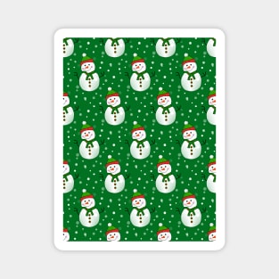 GREEN Snowman Pattern Magnet