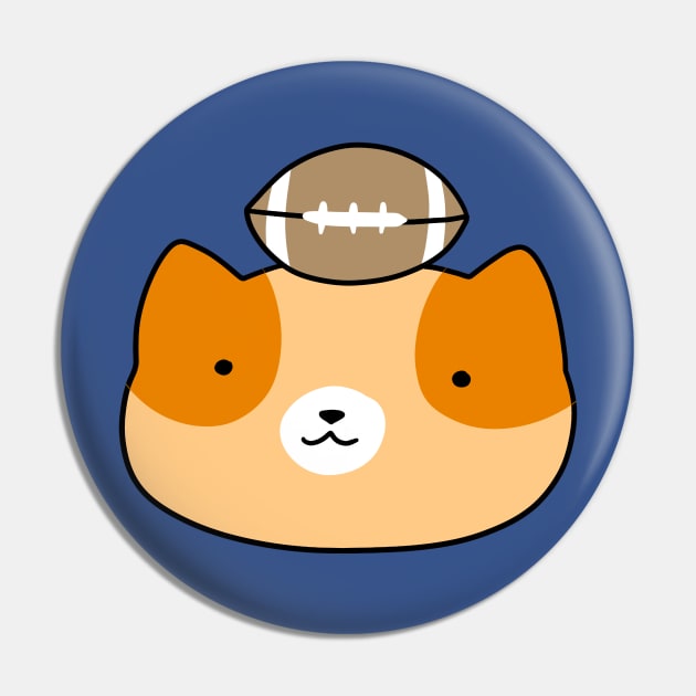 Football Cat Face Pin by saradaboru