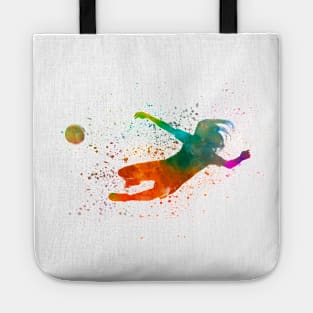 Woman footballer in watercolor Tote