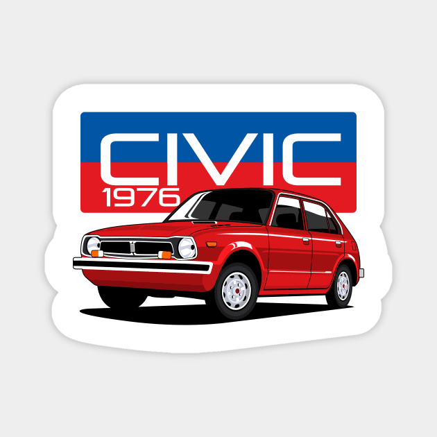 Civic 1976 Classic Cars Magnet by masjestudio