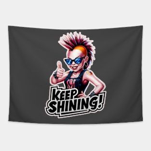 Keep Shining With A Strong Thumb Up And Colorful Mohawk Tapestry