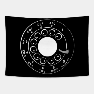 Rotary Telephone Dial Vintage Tapestry