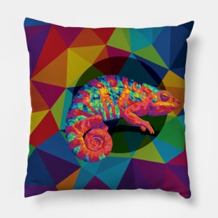 Geo Chameleon Rainbow Pillow