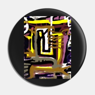 Abstract pattern violet and gold, purple 2nd edition Pin