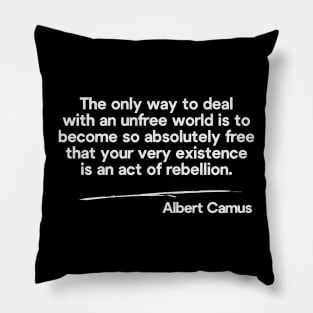 Albert Camus Rebel Quote Pillow