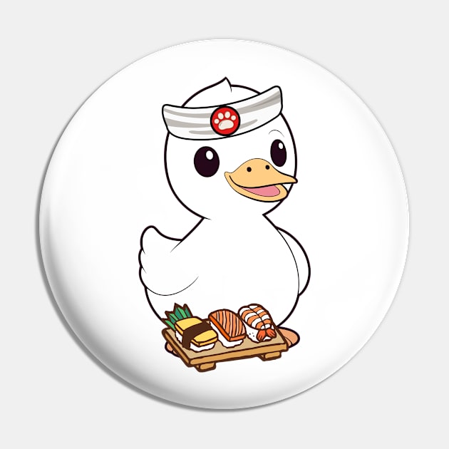 Funny white duck is a sushi chef Pin by Pet Station