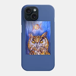 Beautiful Owl and Goddess Moon Phone Case