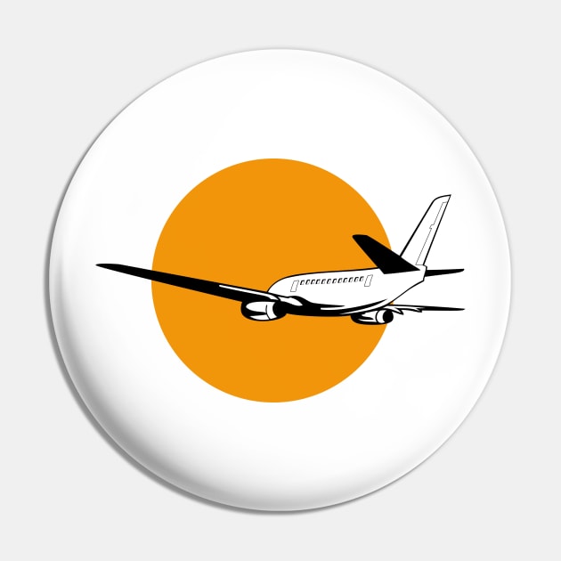 Commercial Jet Plane Airline Retro Pin by retrovectors