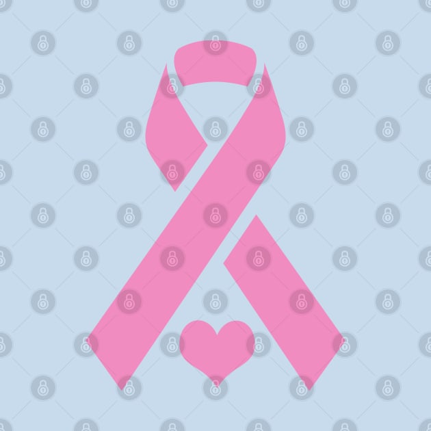 Breast Cancer Pink Ribbon with Heart by Trent Tides