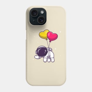 Cute Astronaut Floating With Love Balloon Cartoon Phone Case