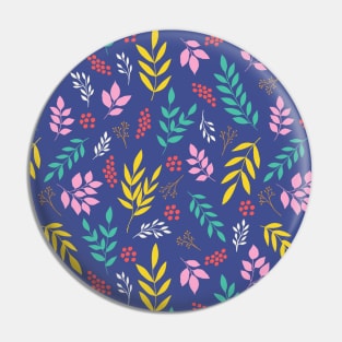 Pretty tiny leaves botanical pattern in blue Pin