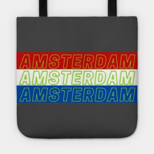 Amsterdam City in Netherlands Flag Colors Tote