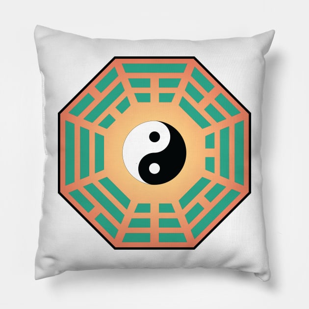 I Ching Yin Yang Pillow by GalacticMantra