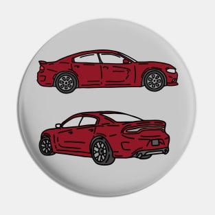 muscle car hand drawn Pin