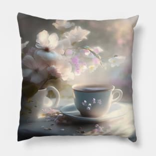 Summer morning cup of coffee (or tea) Pillow