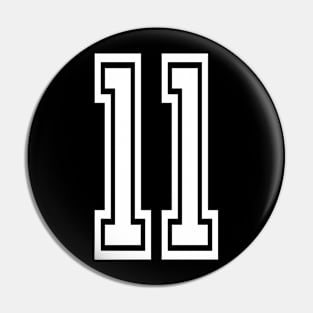 Numbers 11 for a sports team, group, or community Pin