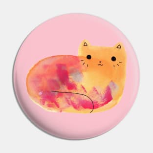 Colorful Watercolor Cat Pin