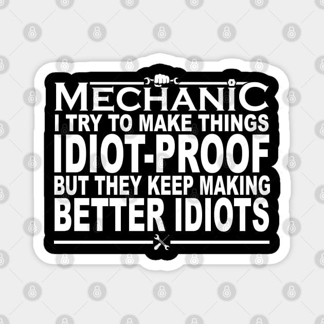 Funny Mechanic Design For Men Dad Car Garage Auto Mechanics Magnet by ZimBom Designer