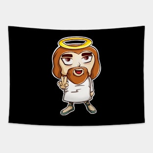 Chibi Jesus Christ Kawaii God Fun Christian Anime Tapestry